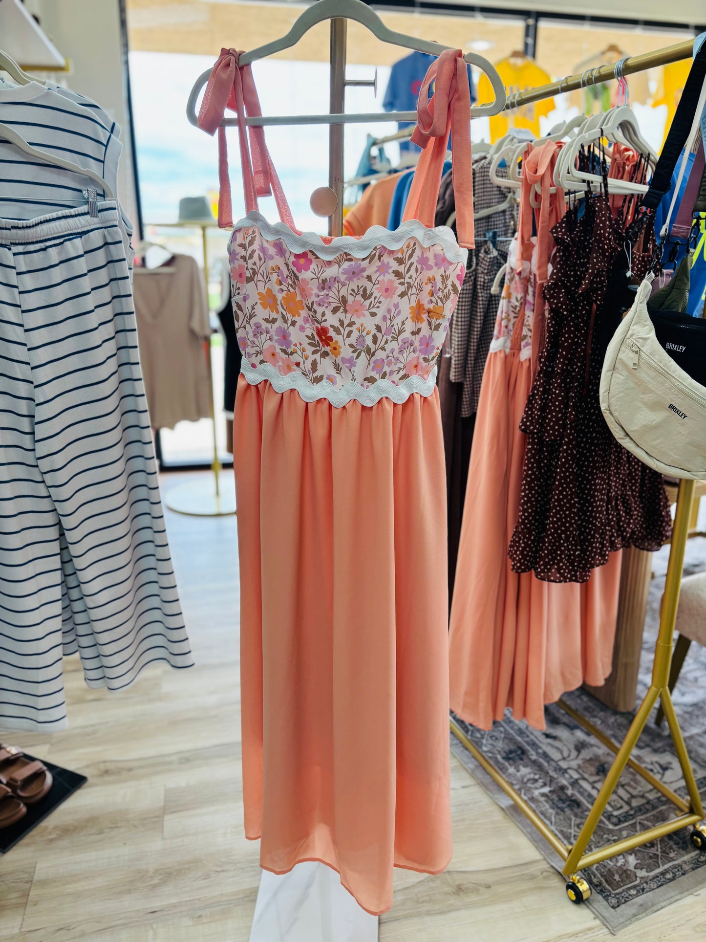 Peach Floral Dress