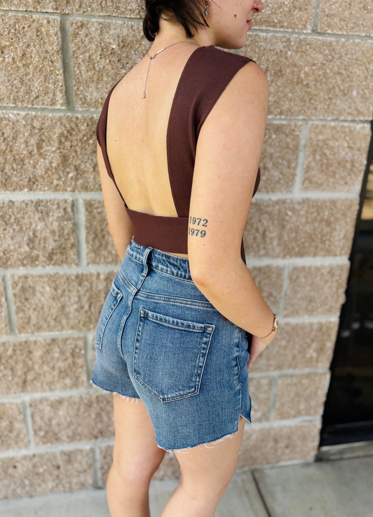 Open Back Ribbed Top