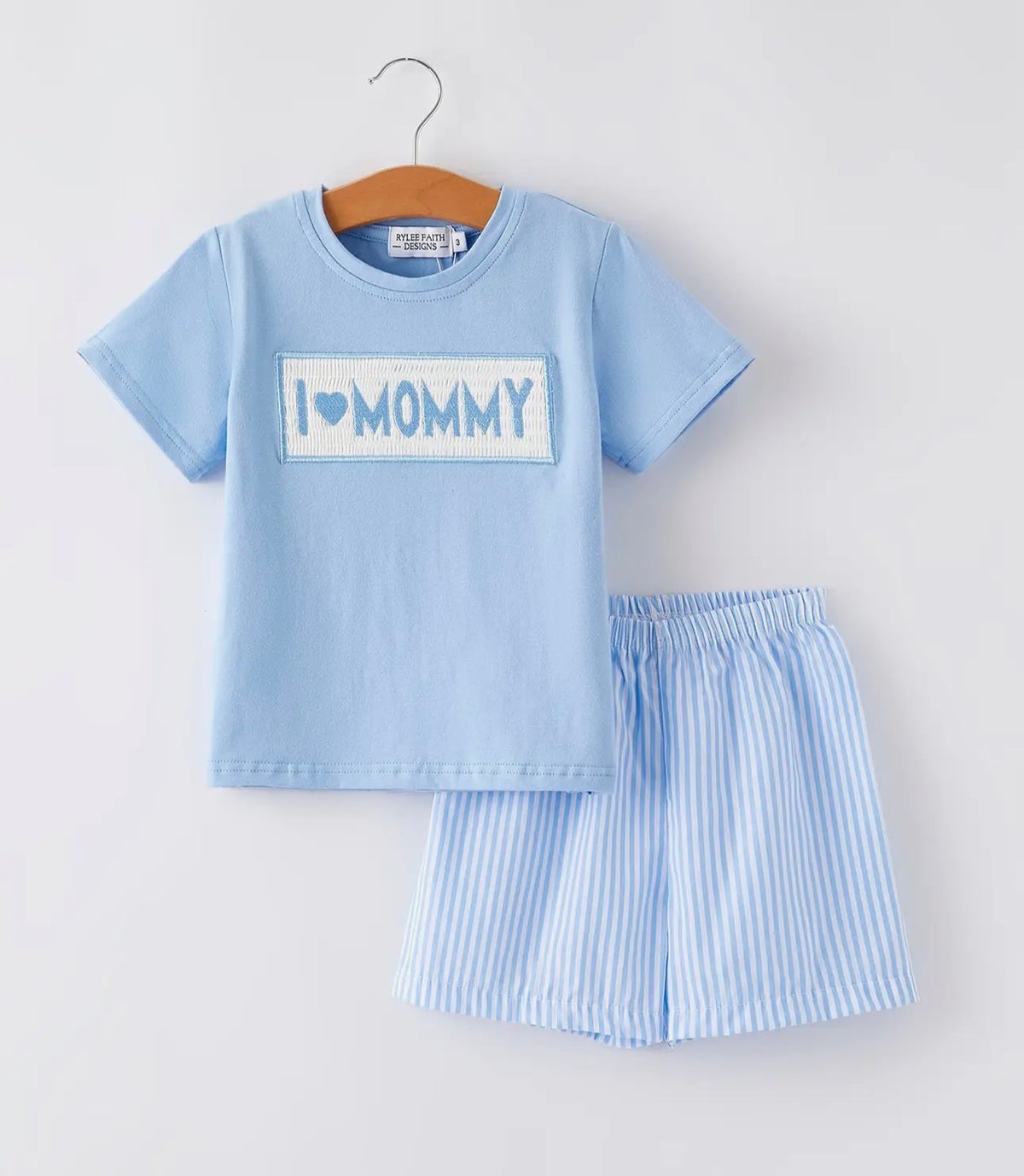 "I ♥︎ MOMMY" Smocked Shorts Set
