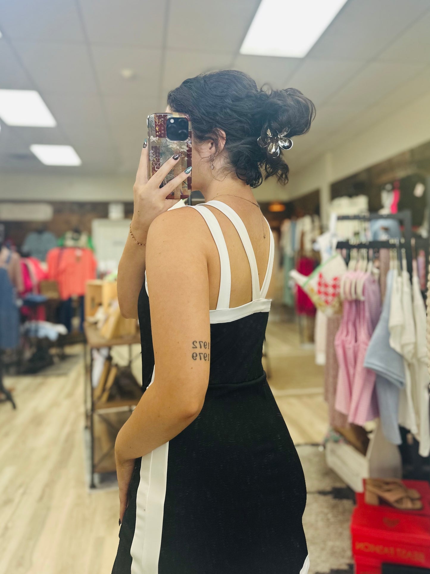 Black Active Dress w/ Bra Cap