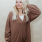 BROWN V-NECK JUMPSUIT