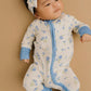 Blue Blooms Bamboo Double Zipper