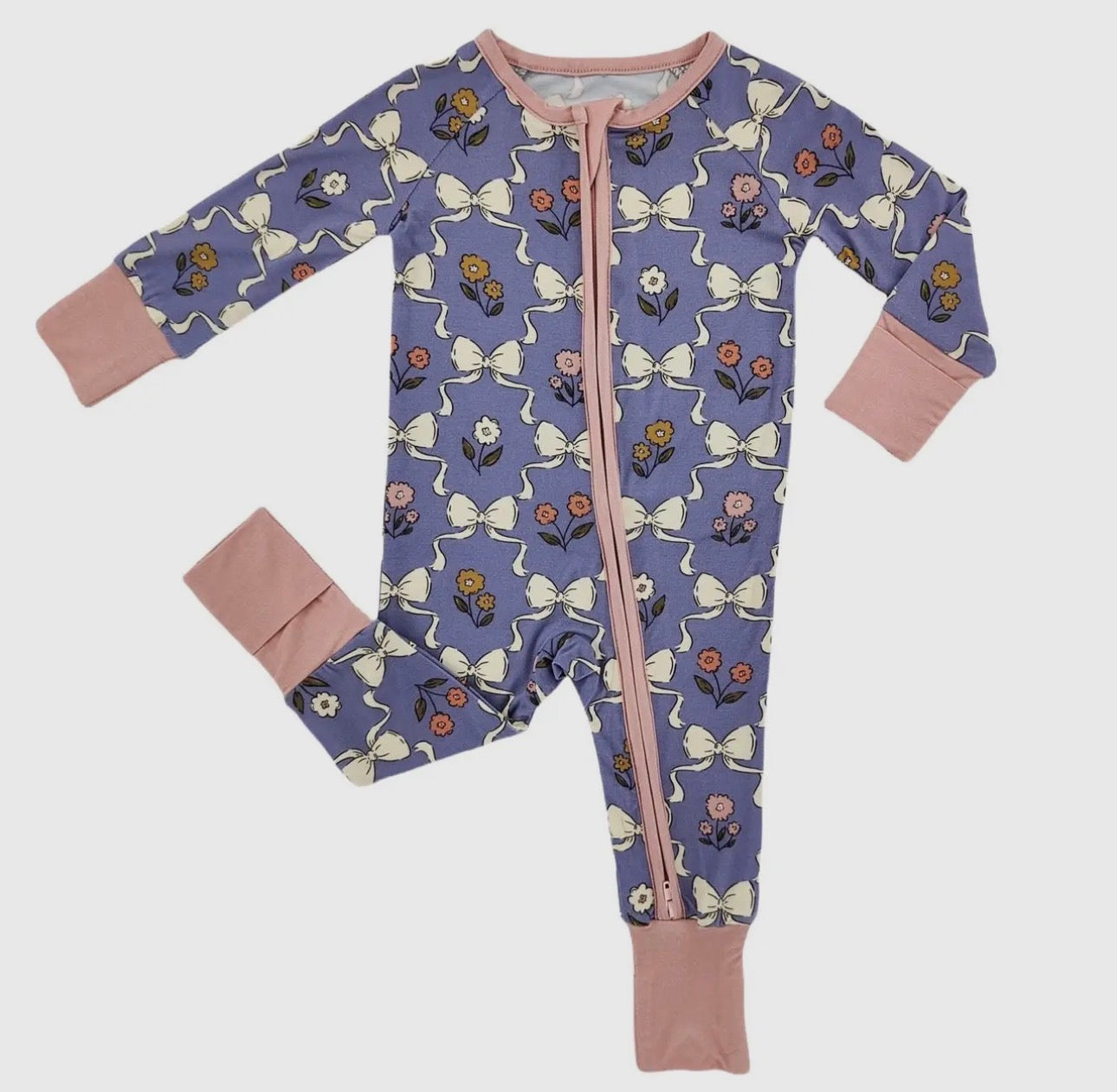 Bow Blooms Bamboo Double Zipper