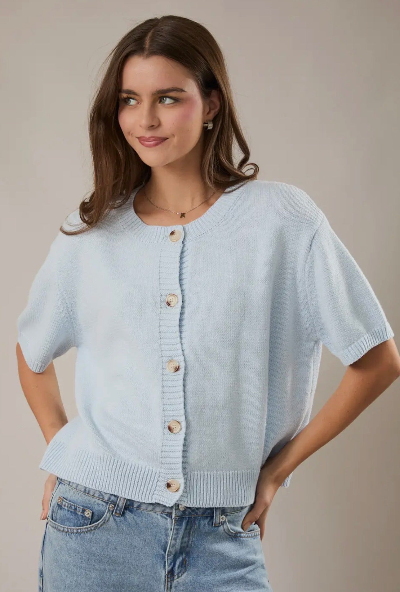 Baby Blue Short Sleeve Top