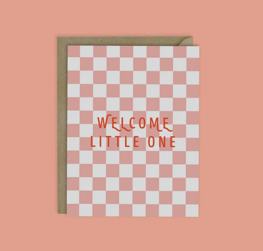 "Welcome Little One" Pink Card