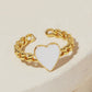 Enamel Heart Chain Ring