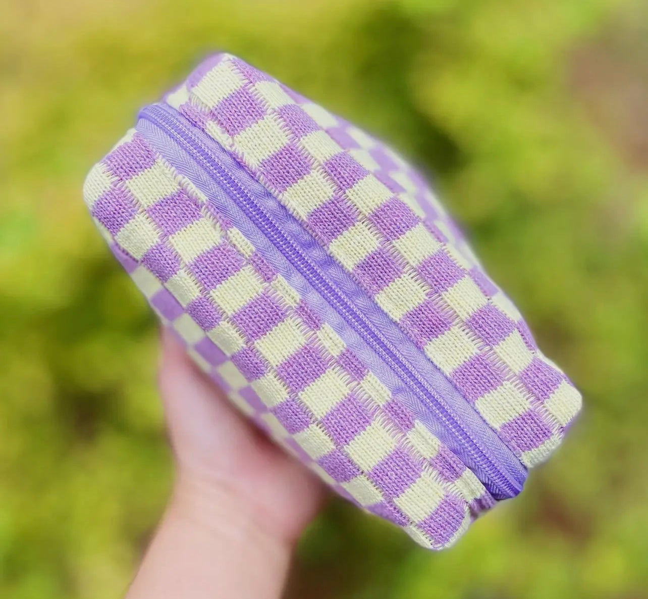 Checkered Cosmetic Bag