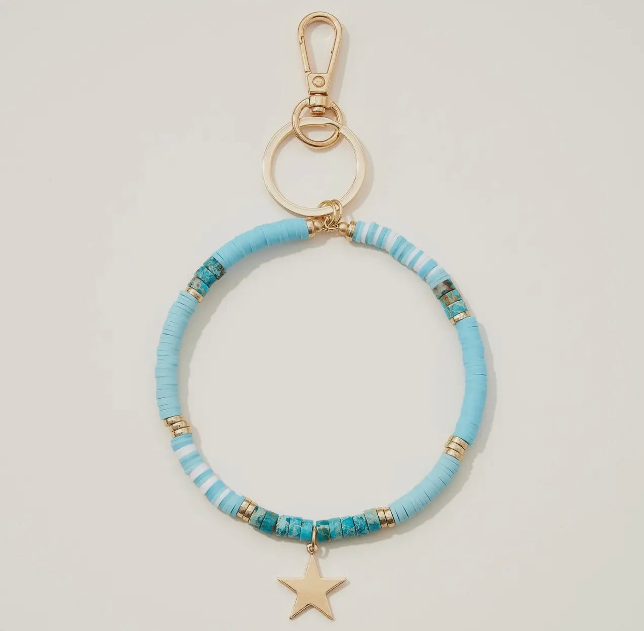 Stone Beaded Bracelet Keychain