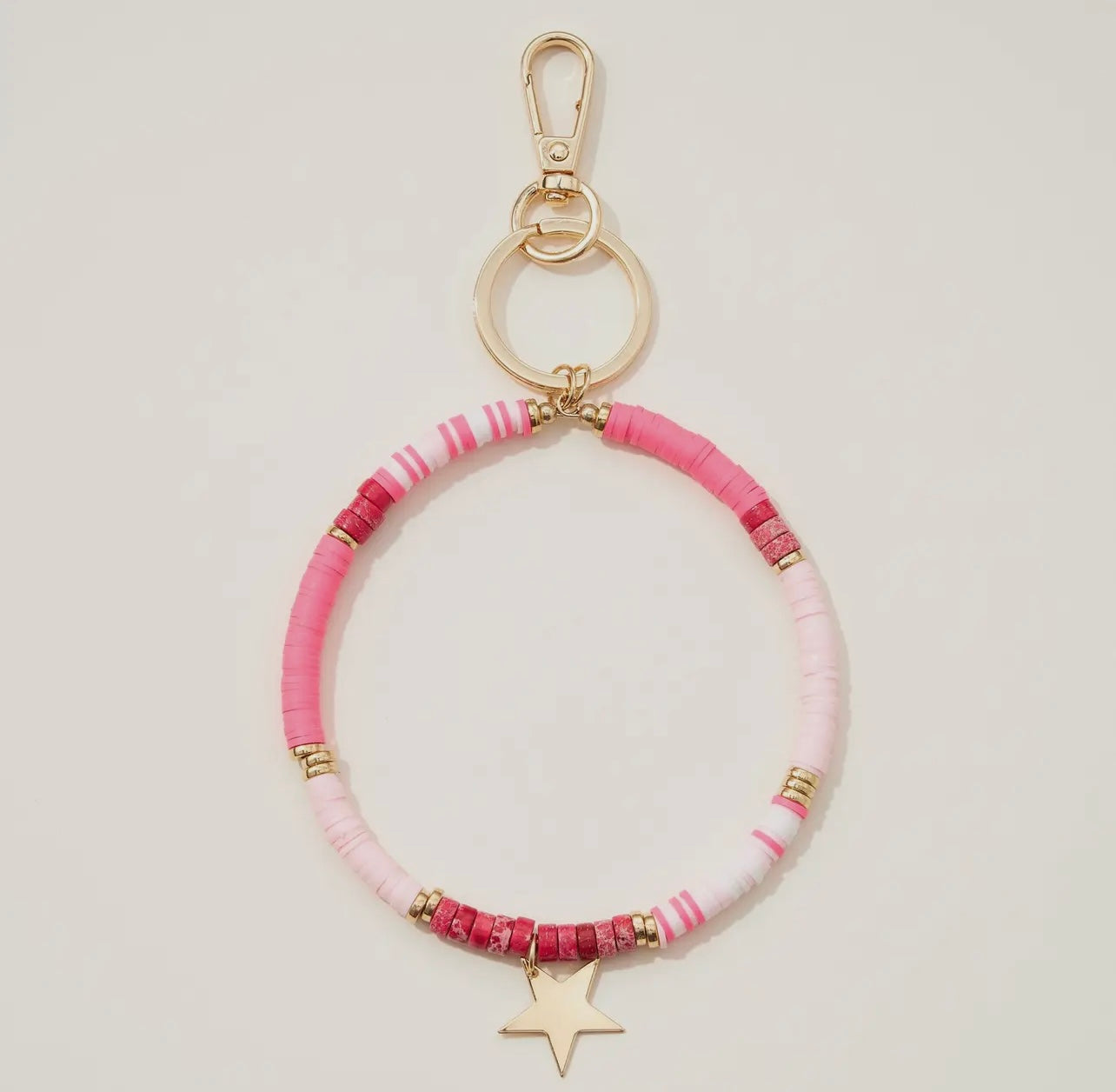 Stone Beaded Bracelet Keychain