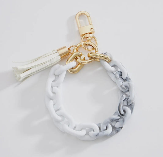 Gray/White Chain Keychain