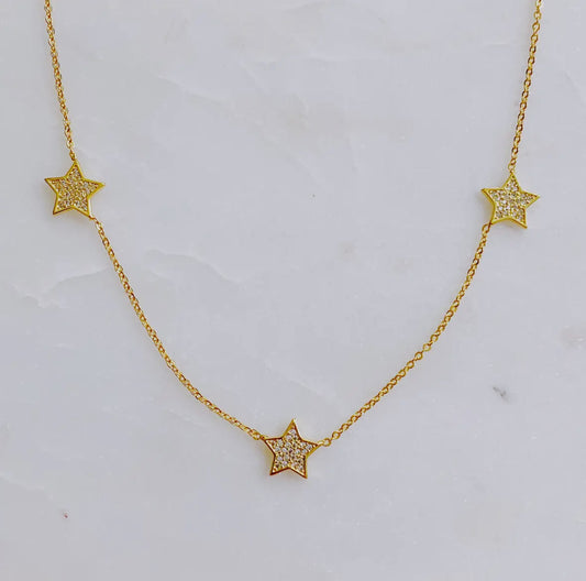 3 Star Gold Necklace