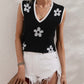 Black Daisy Sweater Vest