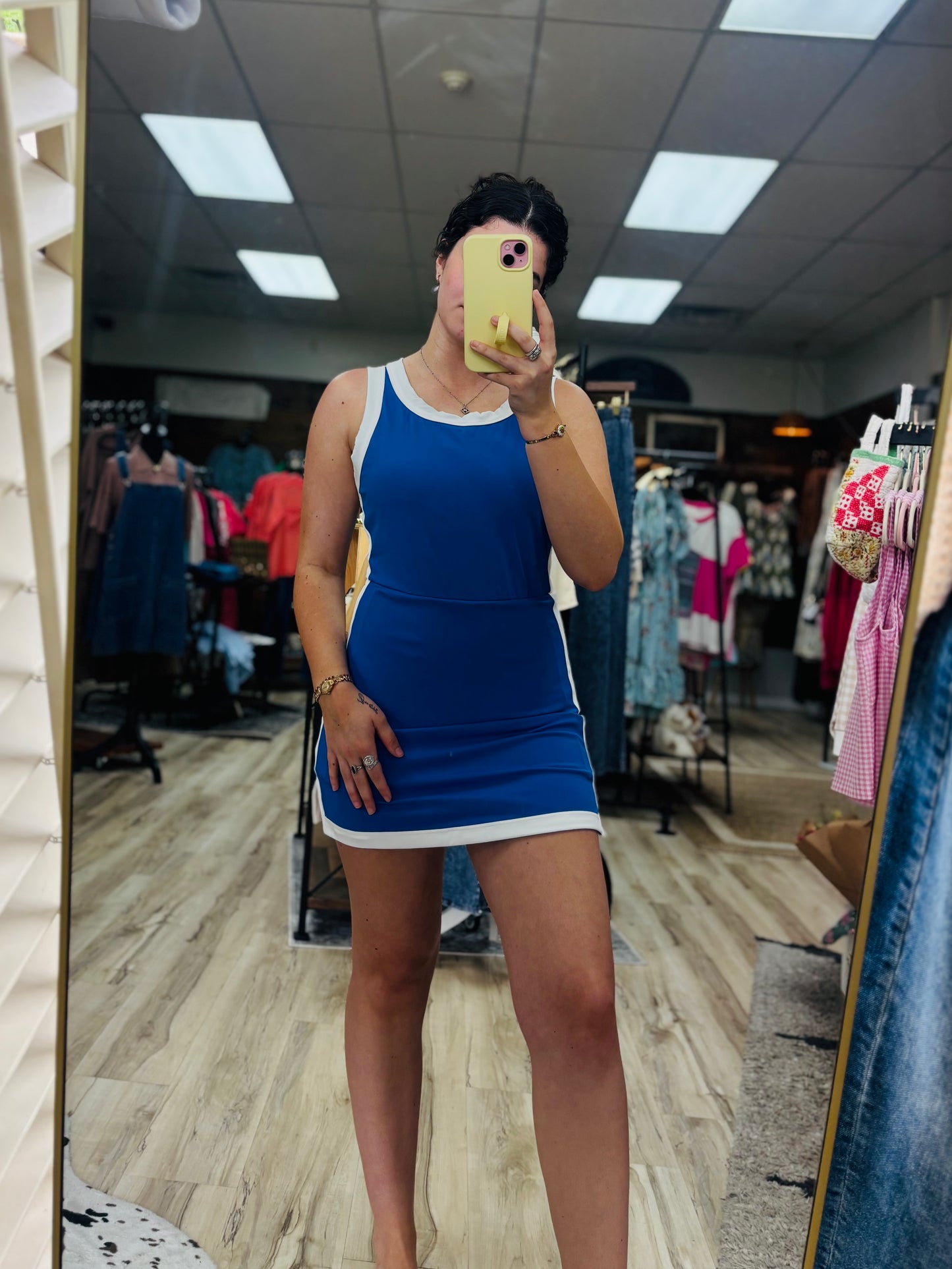 Blue Active Dress w/ Bra Cap