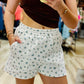 Ivory/Blue Floral Knit Shorts