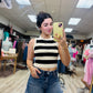 Black/Cream Striped Tank