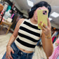 Black/Cream Striped Tank