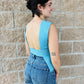 Open Back Ribbed Top