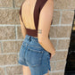 Open Back Ribbed Top