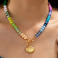 Rainbow Beaded Seashell Necklace