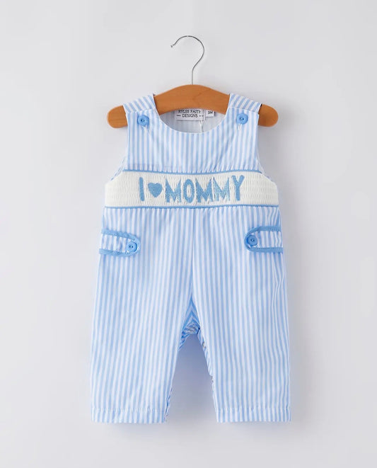 "I ♥︎ MOMMY" Smocked Overall
