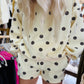 Butter Yellow + Brown Polka Dot Set