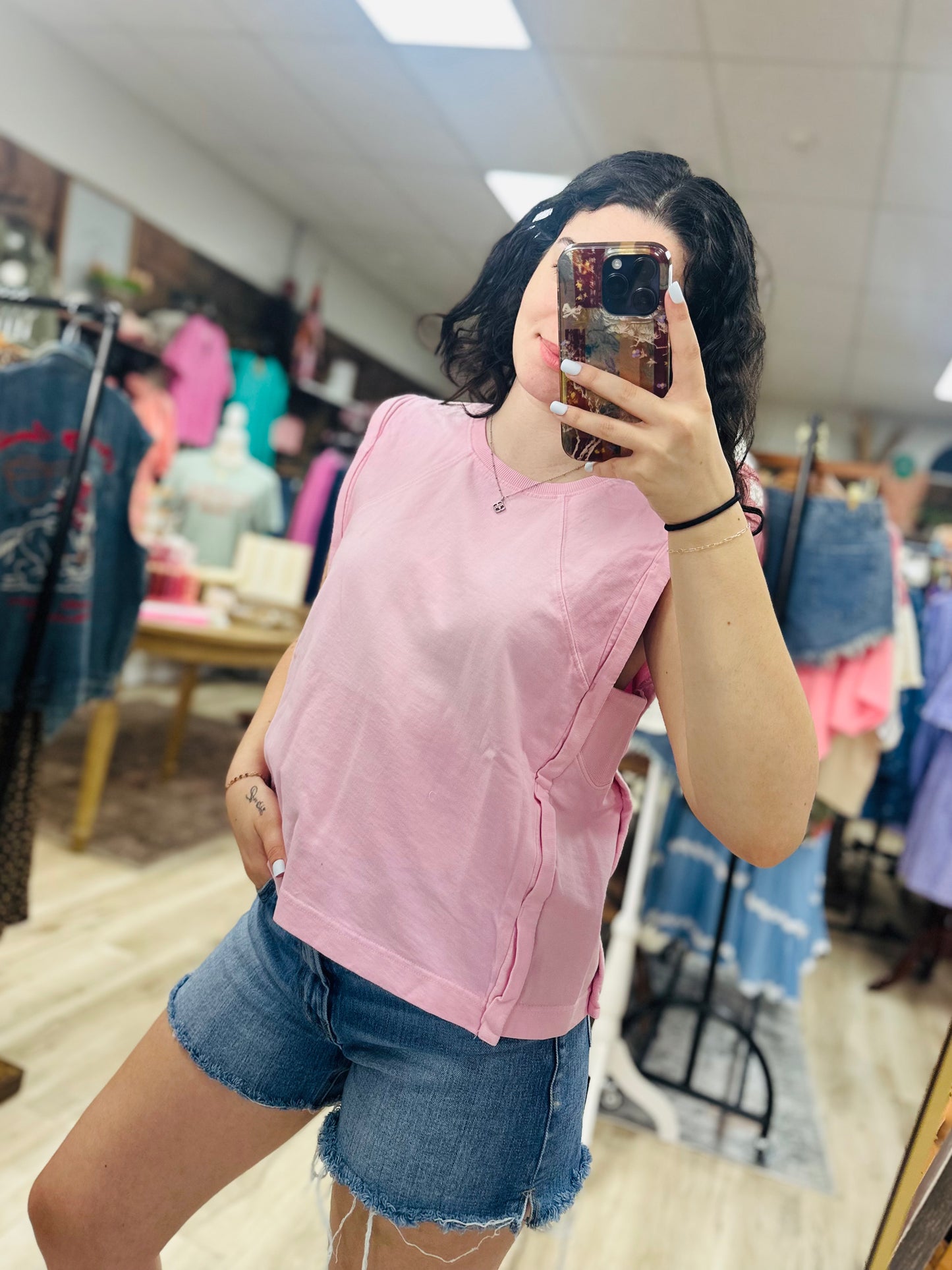 Soft Pink Cotton Tank