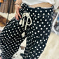 Black Polka Dot Barrel Pants